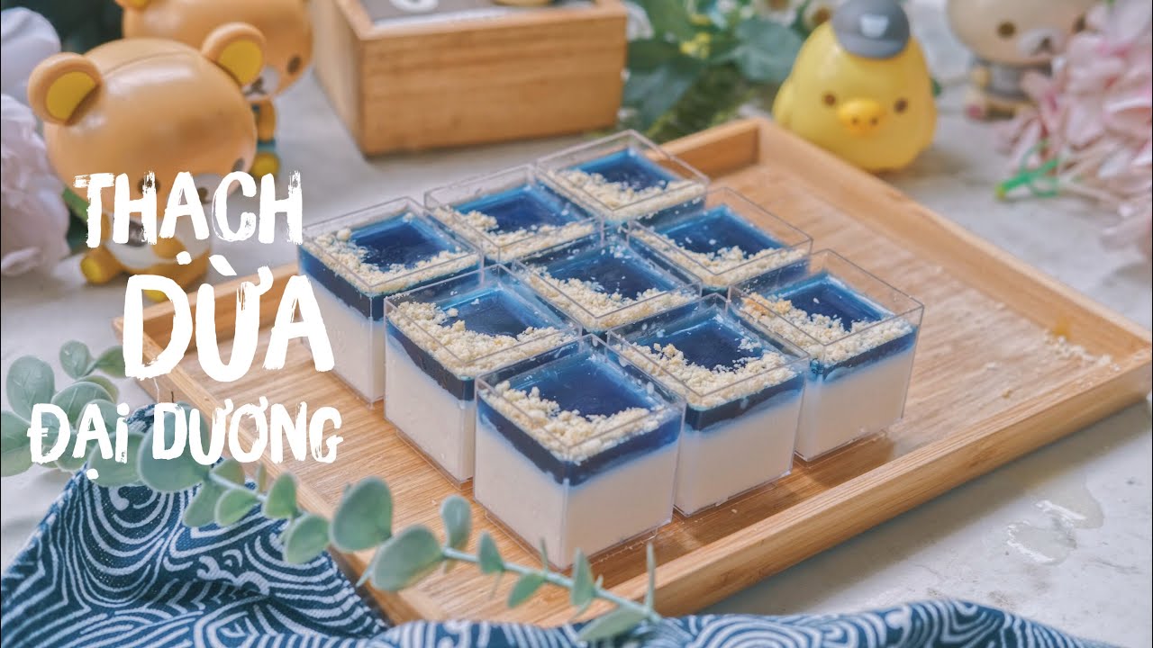 Thạch Dừa Đại Dương Hoa đậu biếc siêu đơn giản với nguyên liệu sẵn có